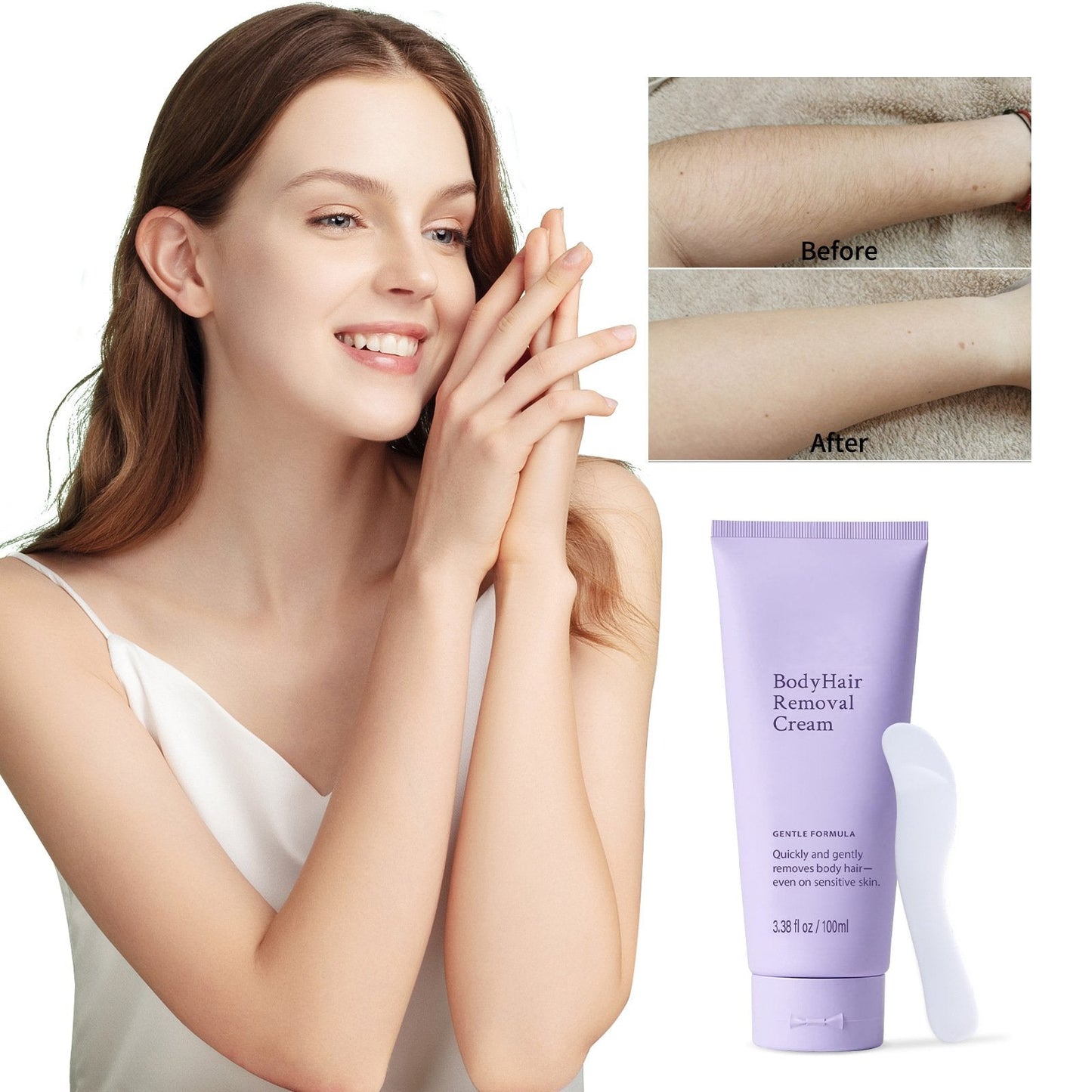 Experience Smooth, Silky Skin✨ Body Hair Removal Cream - For Gentle, Quick Hair Removal!