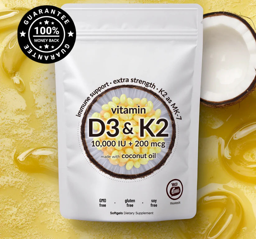 Vitamin D3 K2 Supplement Softgels