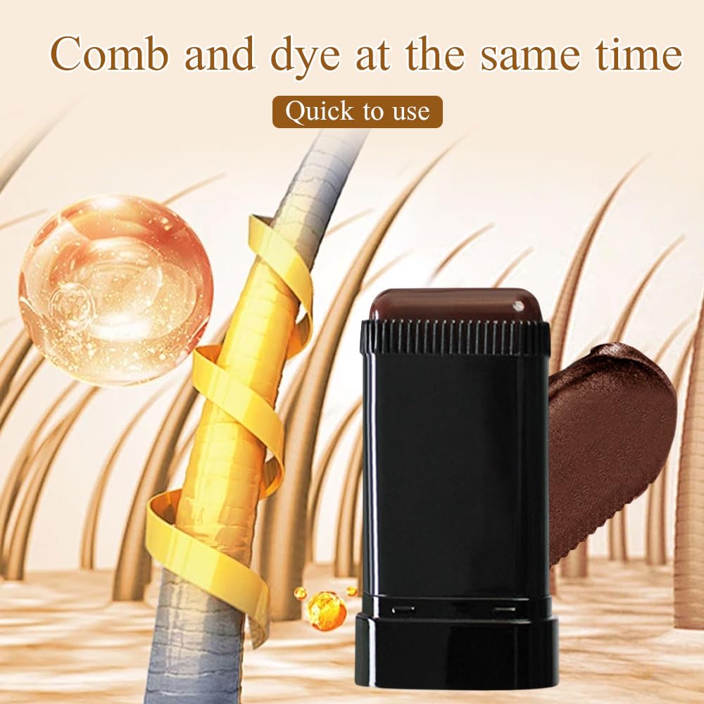 Portable Hair Dye Comb for Gray Hair Coverage - Waterproof and Sweatproof