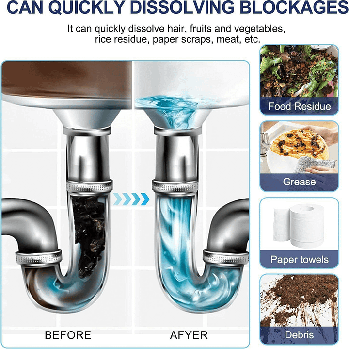 🚿 Say Goodbye to Clogs & Odors - 49% OFF - ✨ Pipeline Dredging Agent - For Fast, Effective Drain Cleaning!