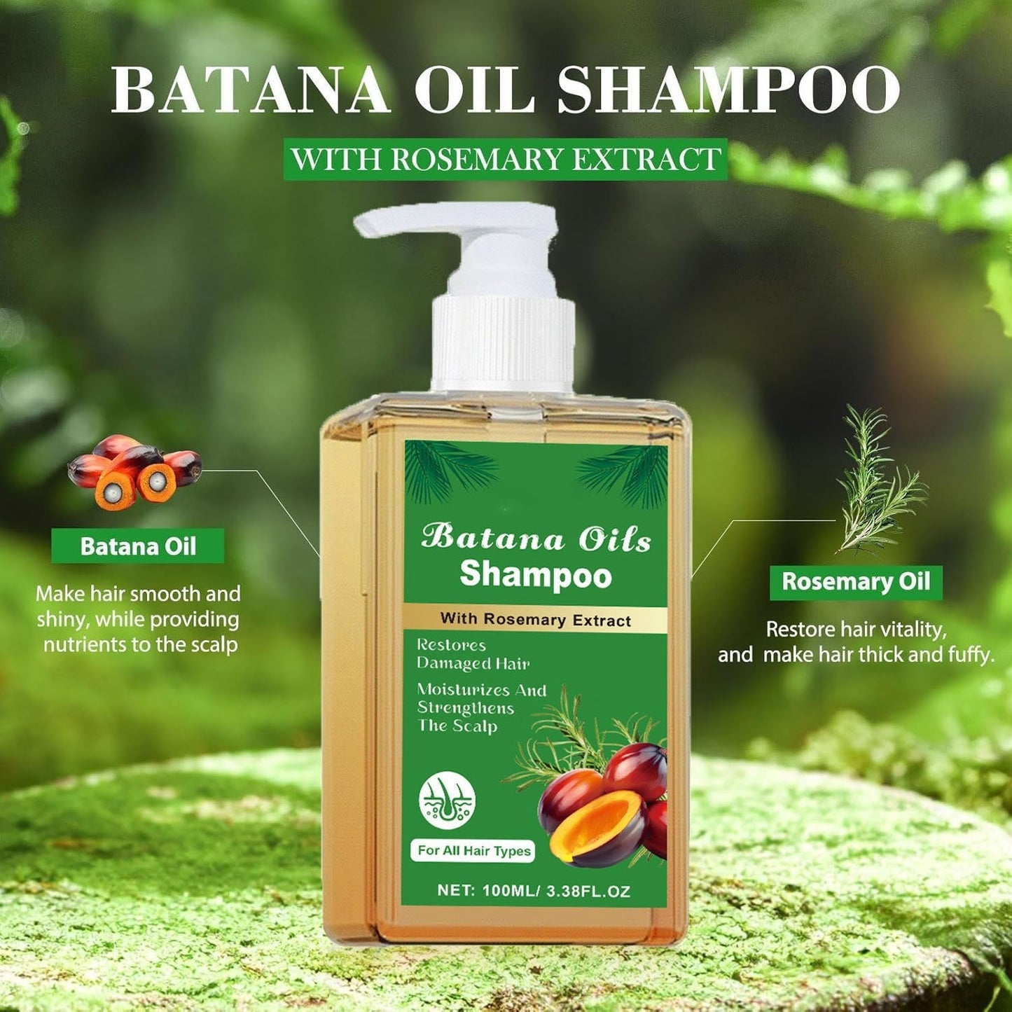 Batana Oil Shampoo with Rosemary Extract