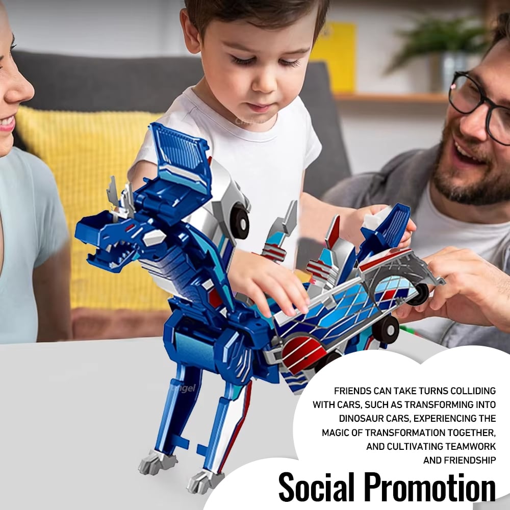 2025 New product 💥 2 In 1 Collision Transforming Dinosaur Car Toy