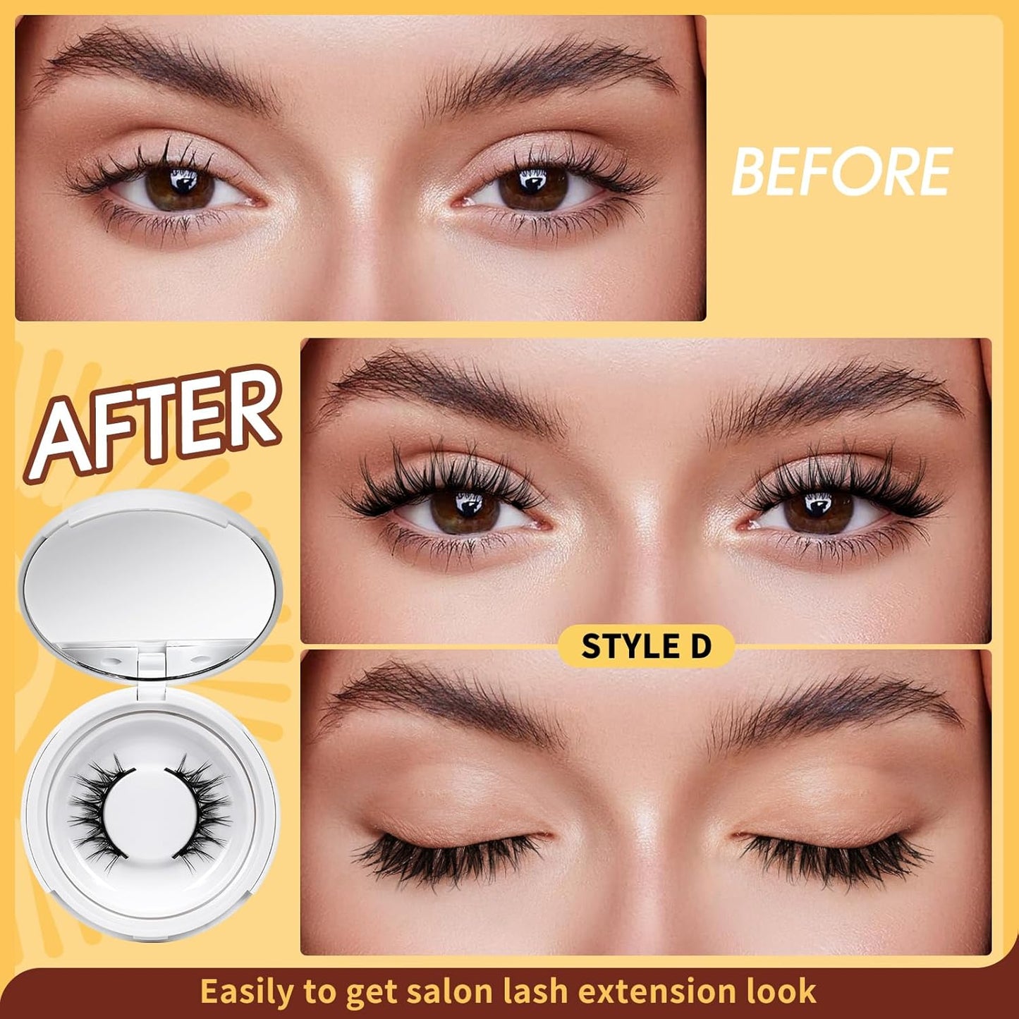 Last Day 49% OFF- Reusable Premium Self-Adhesive Eyelashes | Easy, Quick, Safe!