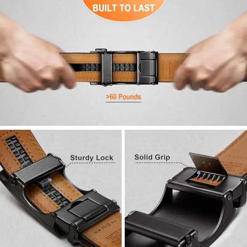 Last Day 49% OFF -Leather Ratchet Belt With Adjustable Buckle