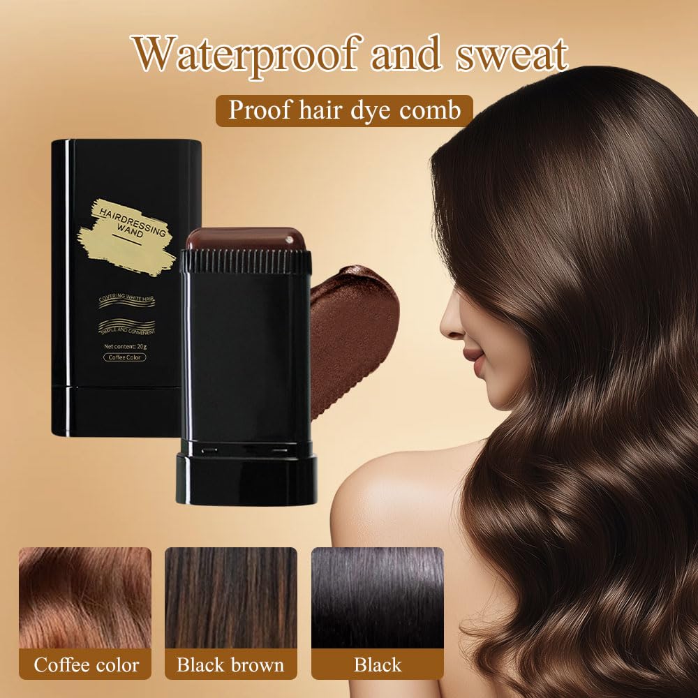 Portable Hair Dye Comb for Gray Hair Coverage - Waterproof and Sweatproof