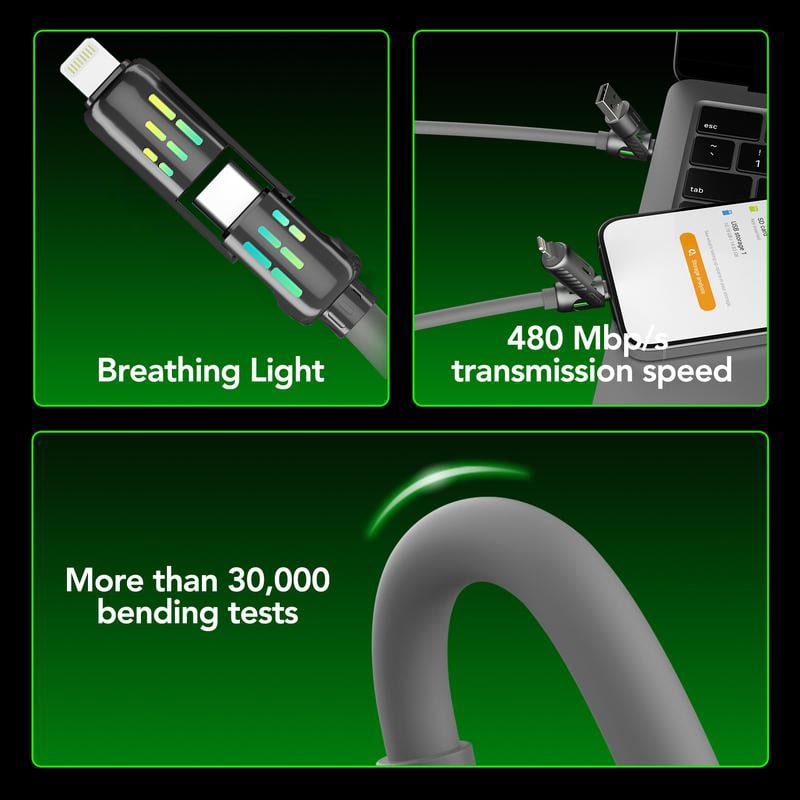 2025 New Year's Sale 49%off🔥Mfish 240W 4-in-1 USB C Cable