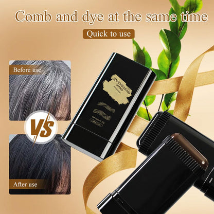 Portable Hair Dye Comb for Gray Hair Coverage - Waterproof and Sweatproof