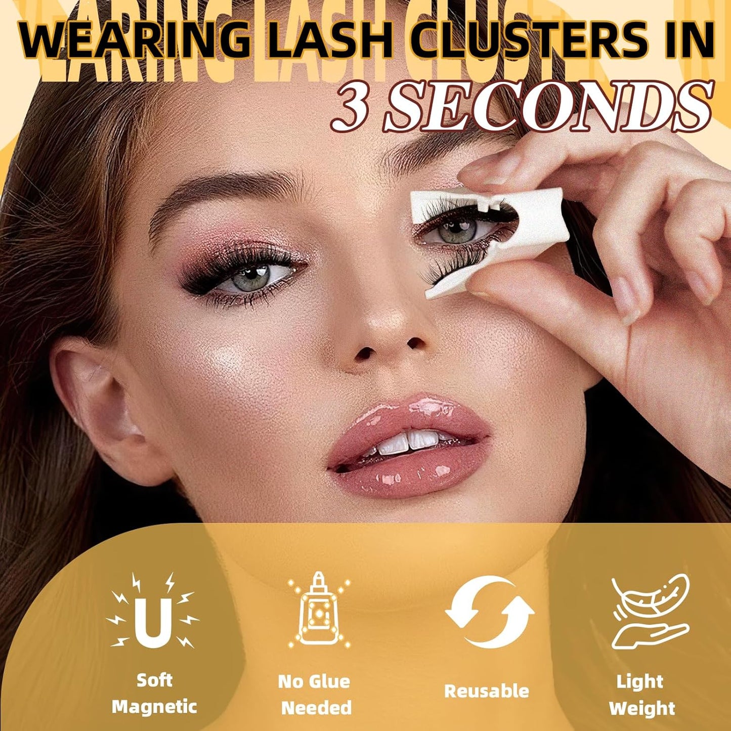 Last Day 49% OFF- Reusable Premium Self-Adhesive Eyelashes | Easy, Quick, Safe!