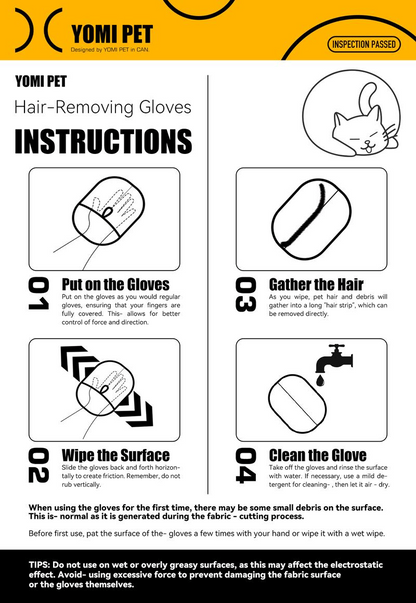 Pet hair remover Electrostatic gloves