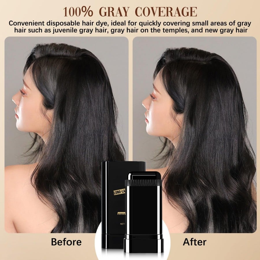 Portable Hair Dye Comb for Gray Hair Coverage - Waterproof and Sweatproof