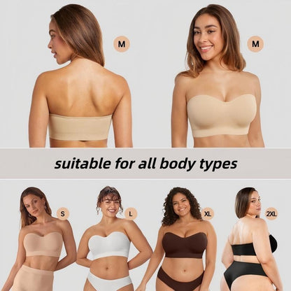 Non-Slip Bandeau Seamless Wireless Strapless Bra