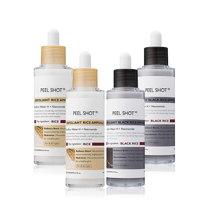 Peel Shot Glow Rice Ampoule Duo Set – 2 Sets (White Rice + Black Rice) Save $28 🔥