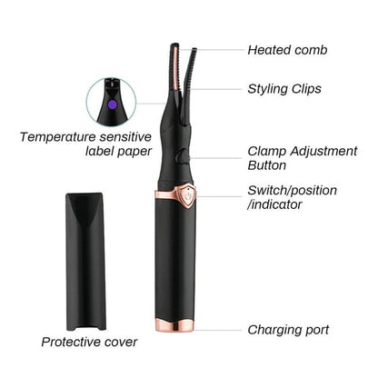 BUY 1 GET 1 FREE | 49% OFF - Rechargeable Heated Eyelash Curler for Quick Heating Curling