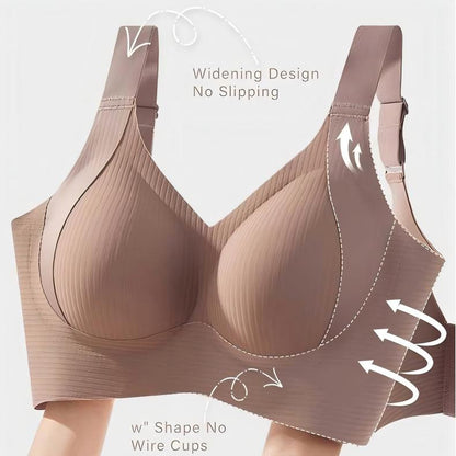 Women's Ribbed Push Up Adjustable Wireless Bra