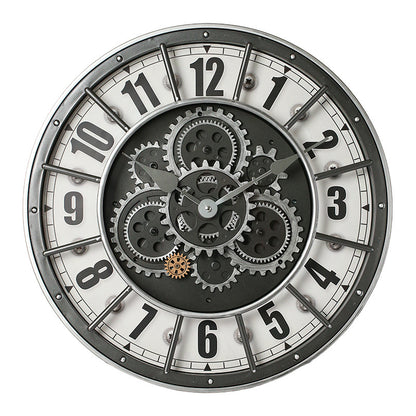 Retro gear mechanical wall clock, 2025 new style, light luxury, high-end artistic French vintage clock for living room