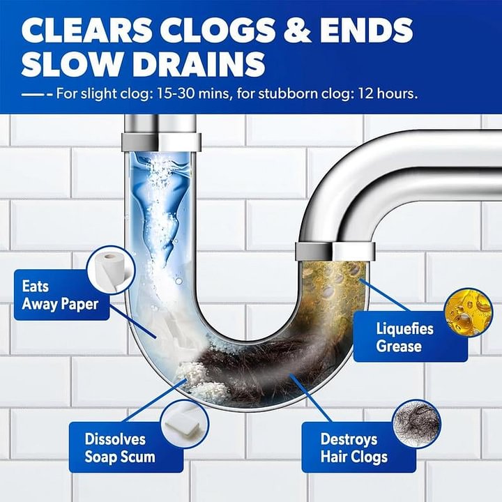 🚿 Say Goodbye to Clogs & Odors - 49% OFF - ✨ Pipeline Dredging Agent - For Fast, Effective Drain Cleaning!
