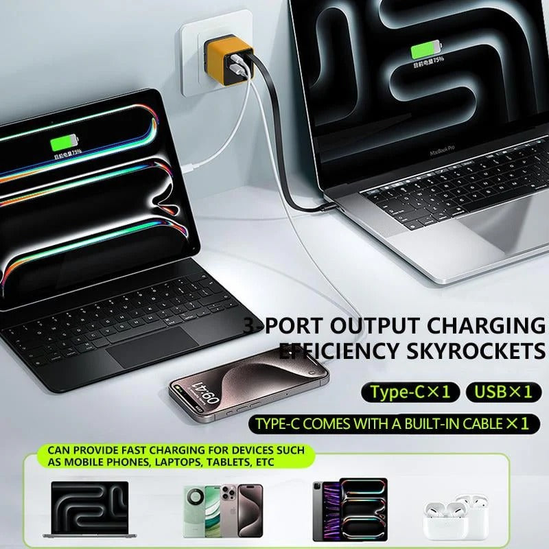 2025 80W 3 in 1 GaN Charger