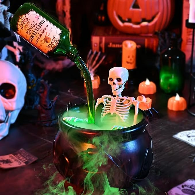 🎃Early Halloween Sale 60% OFF - ☠💚Cauldron Halloween Decor with Magic Floating Potion Bottles & Diffuser