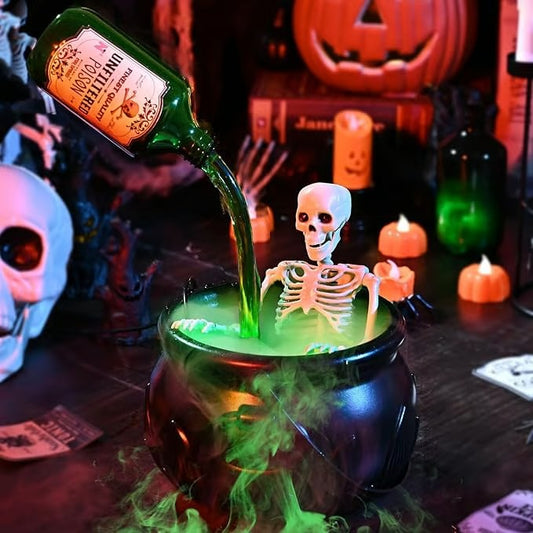 🎃Early Halloween Sale 60% OFF - ☠💚Cauldron Halloween Decor with Magic Floating Potion Bottles & Diffuser