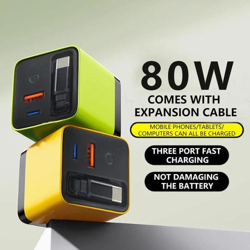 2025 80W 3 in 1 GaN Charger